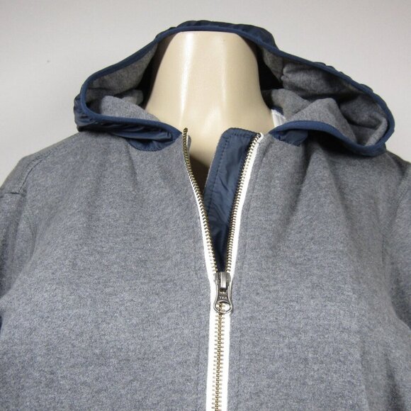 ECOALF upcycled Gray Hoodie L Sweatshirt Jacket Sustainable Athleisure Full Zip - Picture 2 of 12